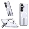 Puzdro Hybrid Armor X pre Samsung Galaxy A57 so stojanom, kompatibilné s MagSafe - Transparentné thumbnail