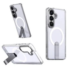 Puzdro Hybrid Armor X pre Samsung Galaxy A57 so stojanom, kompatibilné s MagSafe - Transparentné
