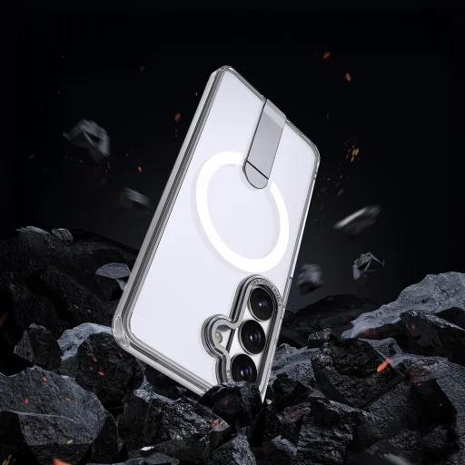 Hybrid Armor X Case for Samsung Galaxy A36 / A37 with Stand Compatible with MagSafe - Transparent - 2