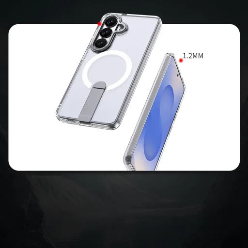 Hybrid Armor X Case for Samsung Galaxy A36 / A37 with Stand Compatible with MagSafe - Transparent - 3