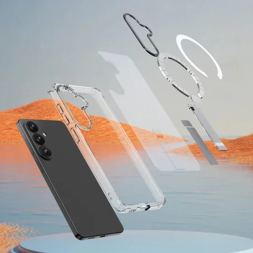 Hybrid Armor X Case for Samsung Galaxy A36 / A37 with Stand Compatible with MagSafe - Transparent - 4