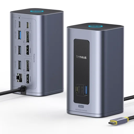 Baseus - 12v1 dokovacia stanica Nomos NU1 Air (B0114400) - 12 portov, 10Gbps, 100W PD, 4K displeje - sivá - 2