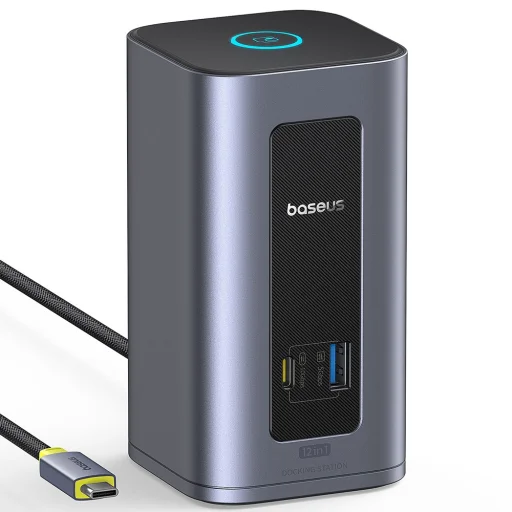Baseus - 12v1 dokovacia stanica Nomos NU1 Air (B0114400) - 12 portov, 10Gbps, 100W PD, 4K displeje - sivá - 1