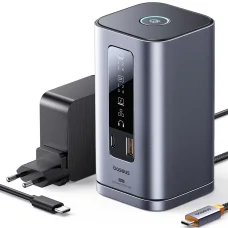 Baseus - dokovacia stanica 11 v 1 séria Spacemate (B0112701) - trojitý 4K displej, 10Gbps, PD100W rýchle nabíjanie - vesmírne sivá