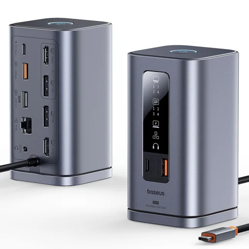 Baseus - dokovacia stanica 11 v 1 séria Spacemate (B0112701) - trojitý 4K displej, 10Gbps, PD100W rýchle nabíjanie - vesmírne sivá - 3