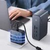 Baseus - Docking Station Union Joy Pro (WKSP090113) - 17-Port Négy Képernyős Multifunkcionális Hub, Type-C, HDMI, USB, 8K - Szürke thumbnail