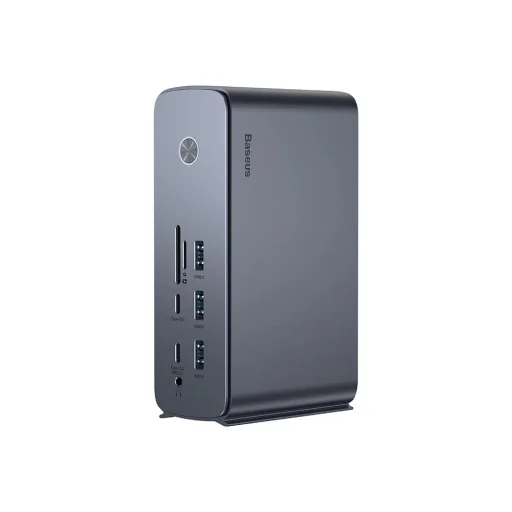 Baseus - Docking Station Union Joy Pro (WKSP090113) - 17-Port Négy Képernyős Multifunkcionális Hub, Type-C, HDMI, USB, 8K - Szürke - 5