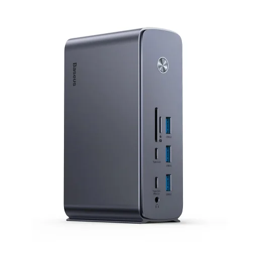 Baseus - Docking Station Union Joy Pro (WKSP090113) - 17-Port Négy Képernyős Multifunkcionális Hub, Type-C, HDMI, USB, 8K - Szürke - 2