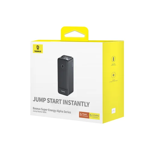 Baseus - Jump Starter Super Energy Alpha (C00259200121-00) - Power Bankkal, 6000mAh, 600A, USB, Type-C - Kozmikus Fekete - 6