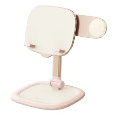 Baseus - Stolný držiak Seashell (B10451501411-00) - na tablet, telefón, MagSafe, hliníková zliatina - Ružová