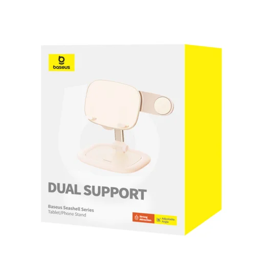 Baseus - Desk Holder Seashell (B10451501411-00) - tablethez, telefonhoz, MagSafe-hez, alumínium ötvözet - Rózsaszín - 7
