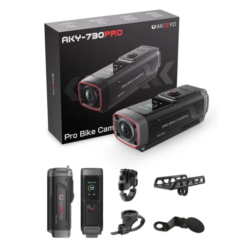 AKEEYO 730Pro 4K Športová kamera s montážou na riadidlá pre bicykle a motocykle - čierna - 2