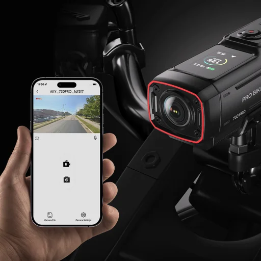 AKEEYO 730Pro 4K Športová kamera s montážou na riadidlá pre bicykle a motocykle - čierna - 10