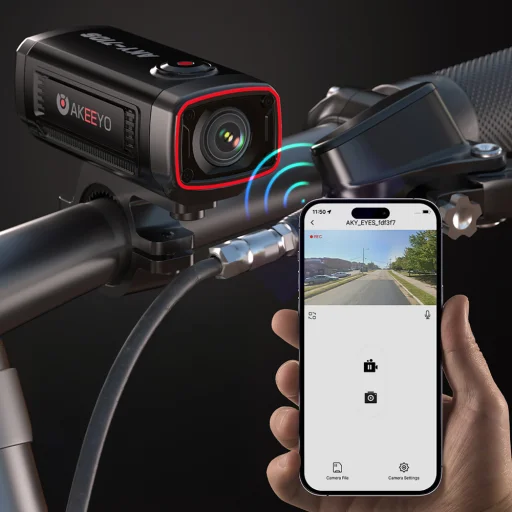 AKEEYO AKY-710S sportkamera 4K videórögzítő motorkerékpár kormányra - fekete - 5