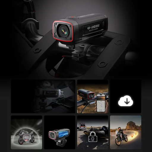 AKEEYO AKY-710S športová kamera 4K videorekordér na riadidlá motocykla - čierna - 3