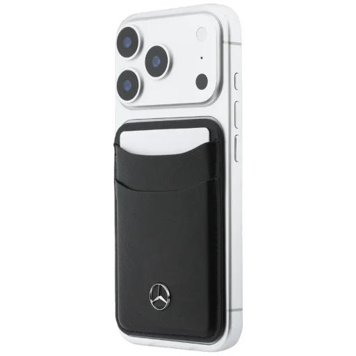 Mercedes magnetická kožená peňaženka na karty, čierna - 5