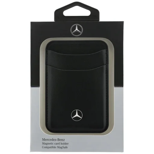 Mercedes magnetická kožená peňaženka na karty, čierna - 6