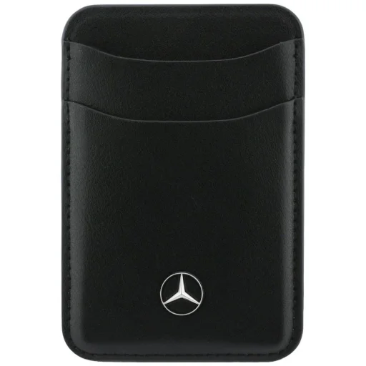Mercedes magnetická kožená peňaženka na karty, čierna - 1