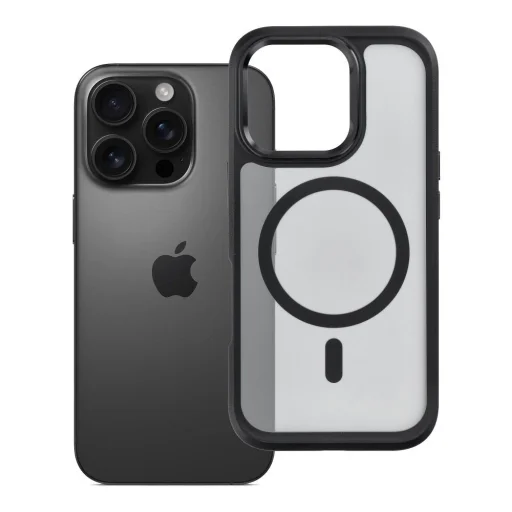 iPhone 16 Pro Forcell F-Protect Smoke Hybrid Premium MagSafe kompatibilné čierne puzdro - 1