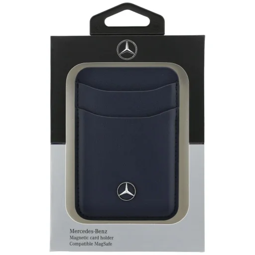 Kožená magnetická peňaženka Mercedes, tmavomodrá - 6