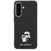 Samsung Galaxy A57 5G Karl Lagerfeld Saffiano Karl & Choupette čierne puzdro s kovovým logom thumbnail