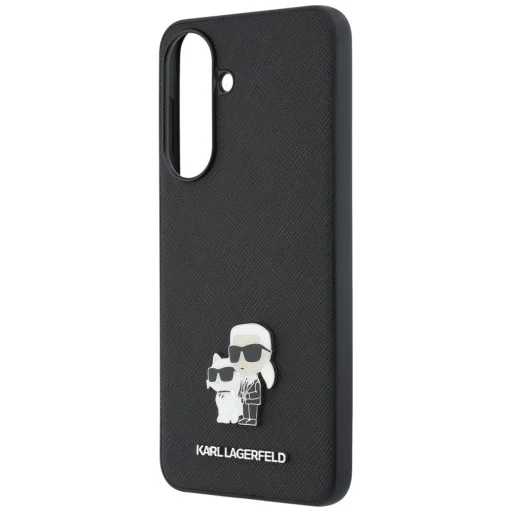 Samsung Galaxy A57 5G Karl Lagerfeld Saffiano Karl & Choupette čierne puzdro s kovovým logom - 6