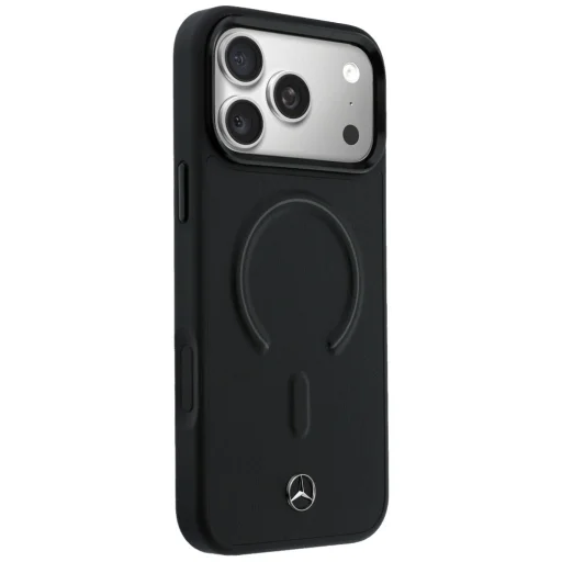 iPhone 17 Pro Max Mercedes kožený 3D MagSafe čierny kryt - 4