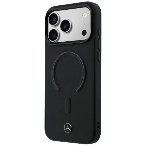 iPhone 17 Pro Max Mercedes kožený 3D MagSafe čierny kryt - 2