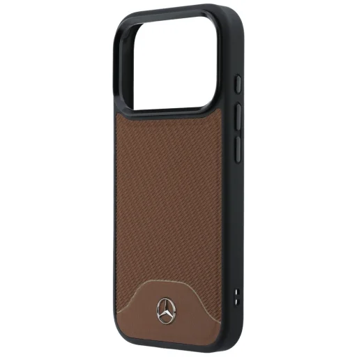 iPhone 17 Pro Max Mercedes kožený kryt s dreveným efektom a Curve MagSafe v ťavej farbe - 6