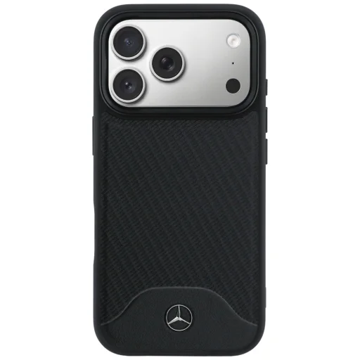iPhone 17 Pro Max Mercedes Leather Wood Effect and Curve MagSafe čierne puzdro - 3