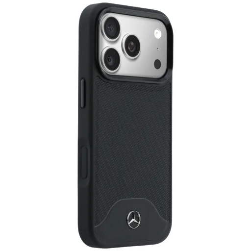 iPhone 17 Pro Max Mercedes Leather Wood Effect and Curve MagSafe čierne puzdro - 4