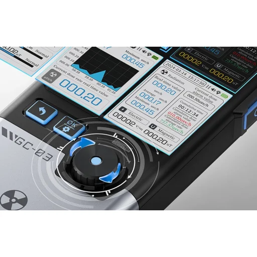 FNIRSI multifunkčný detektor ionizujúceho žiarenia GC-03 biely - 8