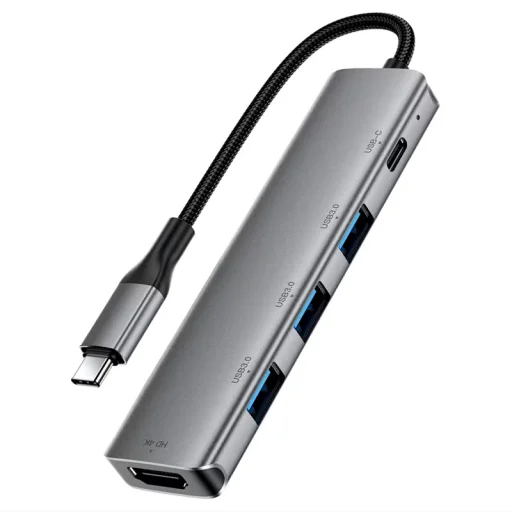 Acefast J16 USB-C Hub, 5 v 1, sivý - 1