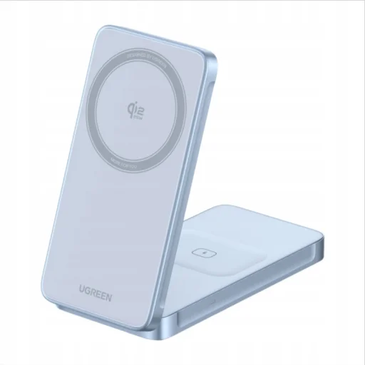 Bezdrôtová nabíjacia stanica MagSafe UGREEN MagFlow 2in1, 25W, modrá - 1