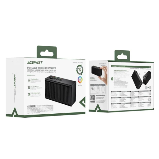 Acefast K9 Go Bluetooth reproduktor, 7W, TWS, RGB, vodoodolný, čierny. - 7