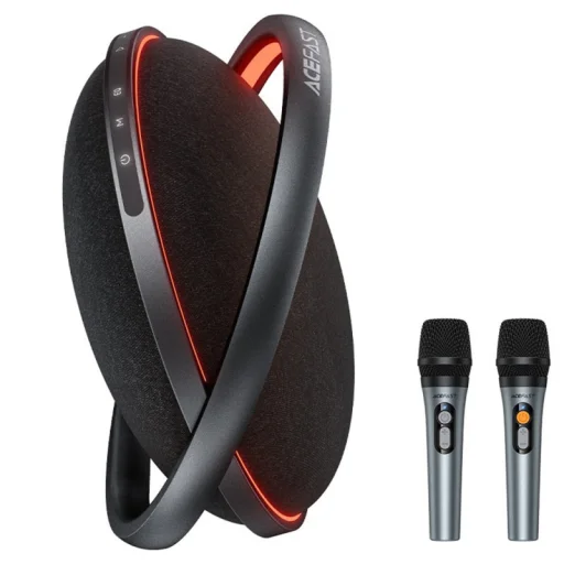 Acefast Karaoke K5 Max Bluetooth reproduktor, 350W, TWS, RGB, vodoodolný, čierny - 2