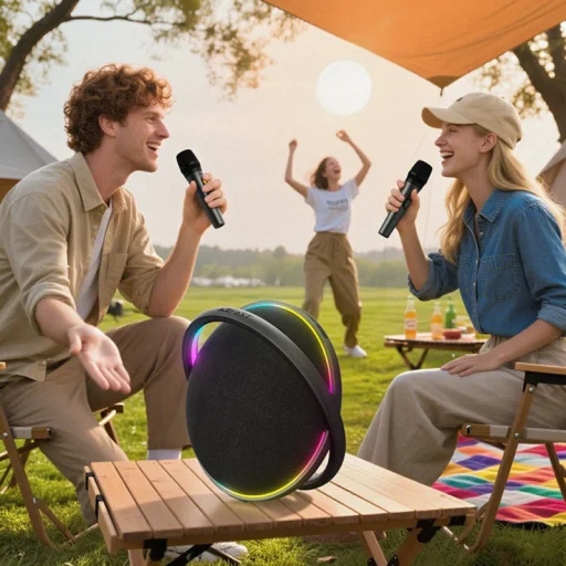 Acefast Karaoke K5 Max Bluetooth reproduktor, 350W, TWS, RGB, vodoodolný, čierny - 5