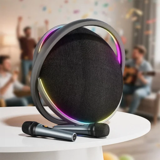 Acefast Karaoke K5 Max Bluetooth reproduktor, 350W, TWS, RGB, vodoodolný, čierny - 6