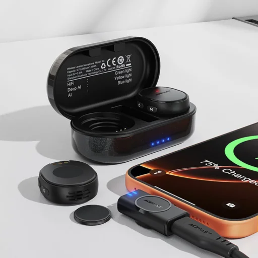 Bezdrôtový mikrofón Acefast R3, USB-C, 2 ks, čierny - 5