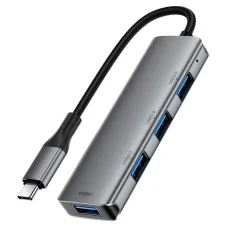 Acefast J15, 4 v 1 Type-C USB Hub, sivý