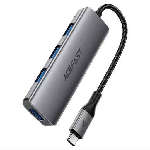 Acefast J15, 4 v 1 Type-C USB Hub, sivý - 2