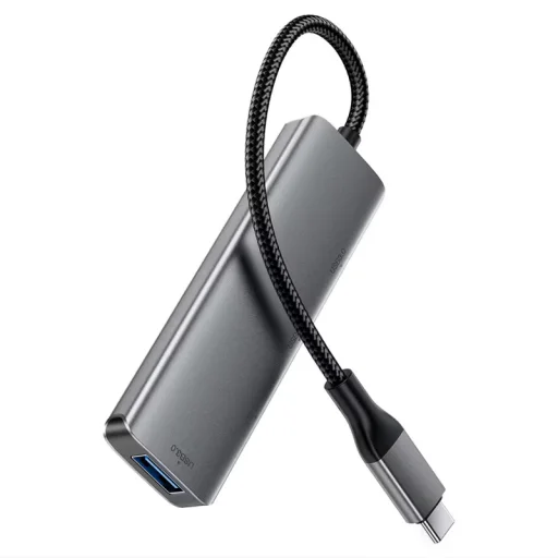 Acefast J15, 4 v 1 Type-C USB Hub, sivý - 3