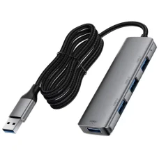 USB Hub Acefast J17, 4in1, sivý