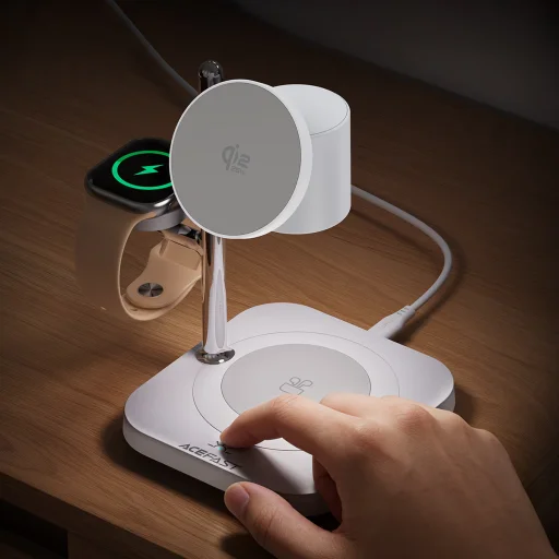 Acefast E39 3in1, 32.5W, 1.67A, biela bezdrôtová nabíjačka MagSafe - 4