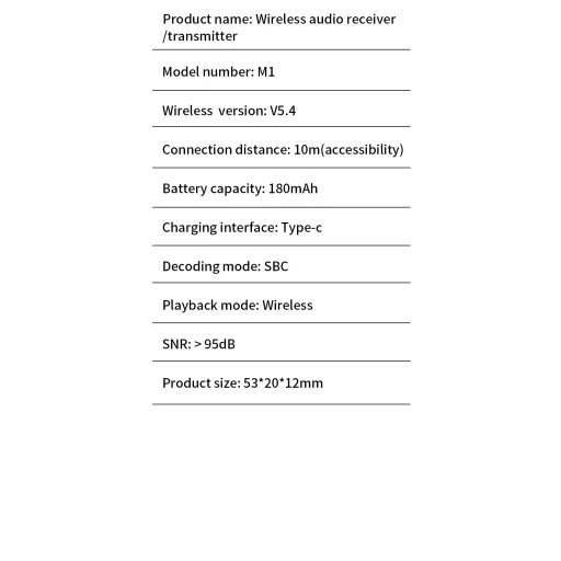 M1 AUX Bluetooth 5.4 bezdrôtový hudobný adaptér 3,5 mm AUX adaptér - 11