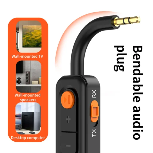 M1 AUX Bluetooth 5.4 bezdrôtový hudobný adaptér 3,5 mm AUX adaptér - 6