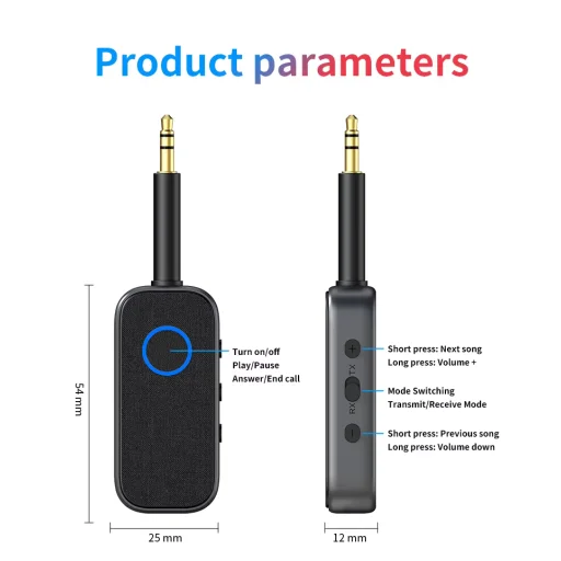 M2 2 v 1 Bluetooth audio adaptér prijímač a vysielač pre auto, TV a slúchadlá - 13