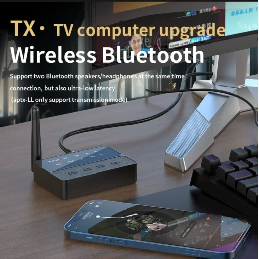 D600 Bluetooth AUX adaptér 2 v 1 s nízkou latenciou, prijímač a vysielač s párovaním - 3
