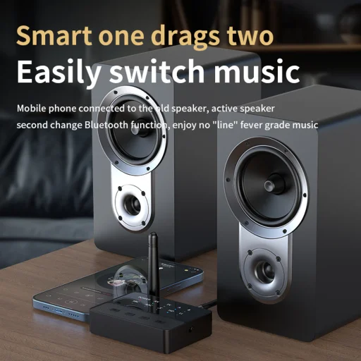 D600 Bluetooth AUX adaptér 2 v 1 s nízkou latenciou, prijímač a vysielač s párovaním - 4