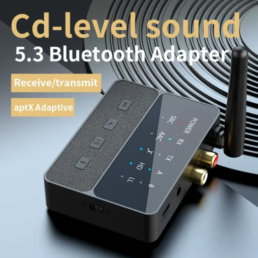 D600 Bluetooth AUX adaptér 2 v 1 s nízkou latenciou, prijímač a vysielač s párovaním - 5